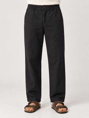 Cotton Linen Casual Pants in Black