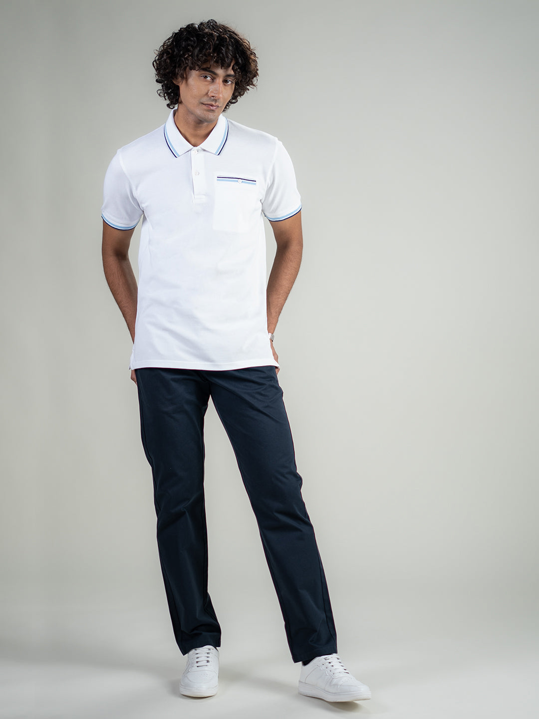 Pure Cotton Polo in Arctic White