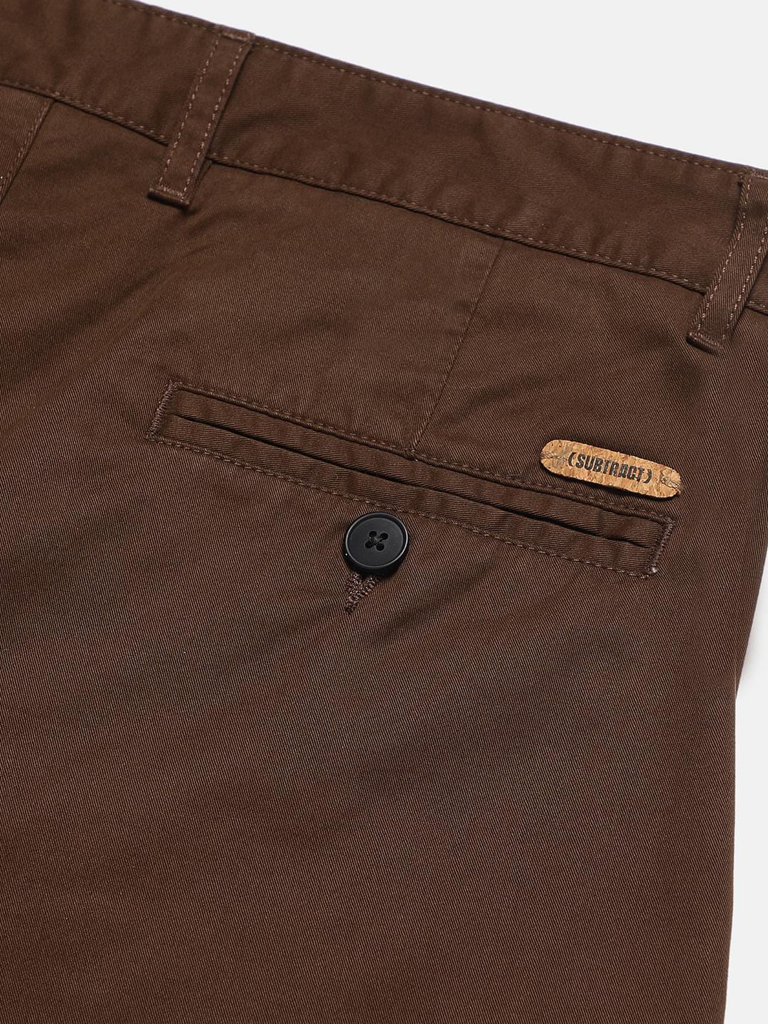 2 Way Stretch Pleated Chinos in Chocolate Brown- Comfort Fit