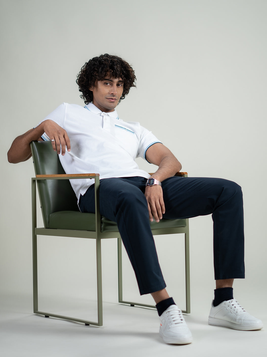 Pure Cotton Polo in Arctic White