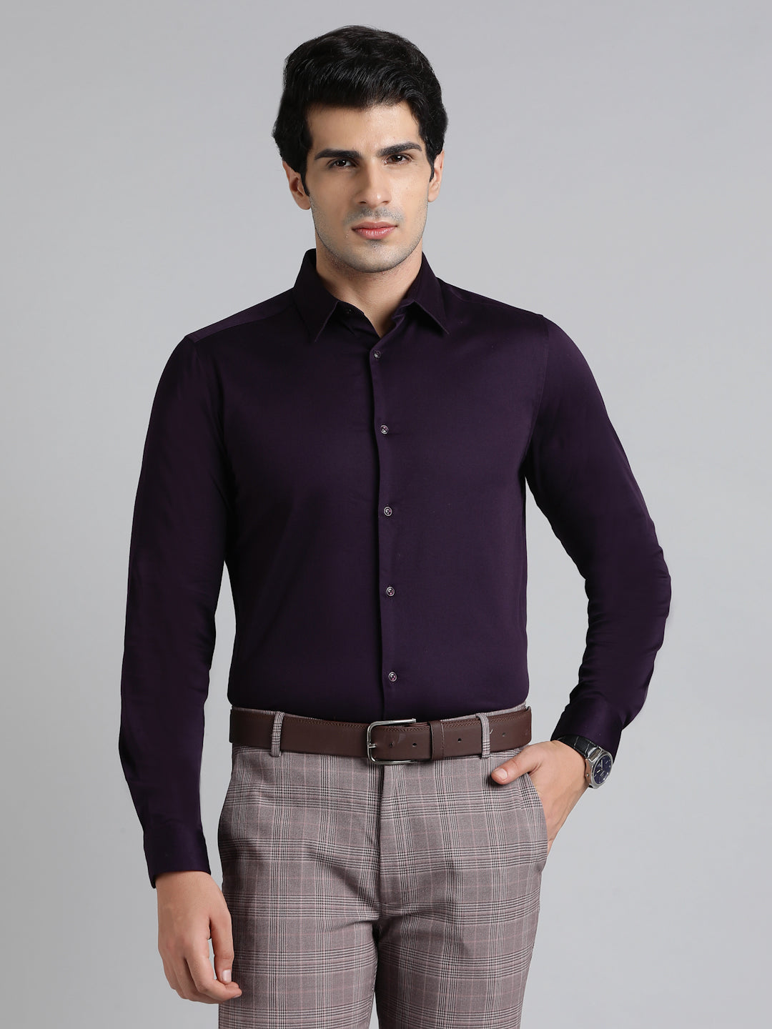 LuxeStretch™ Shirt in Wine