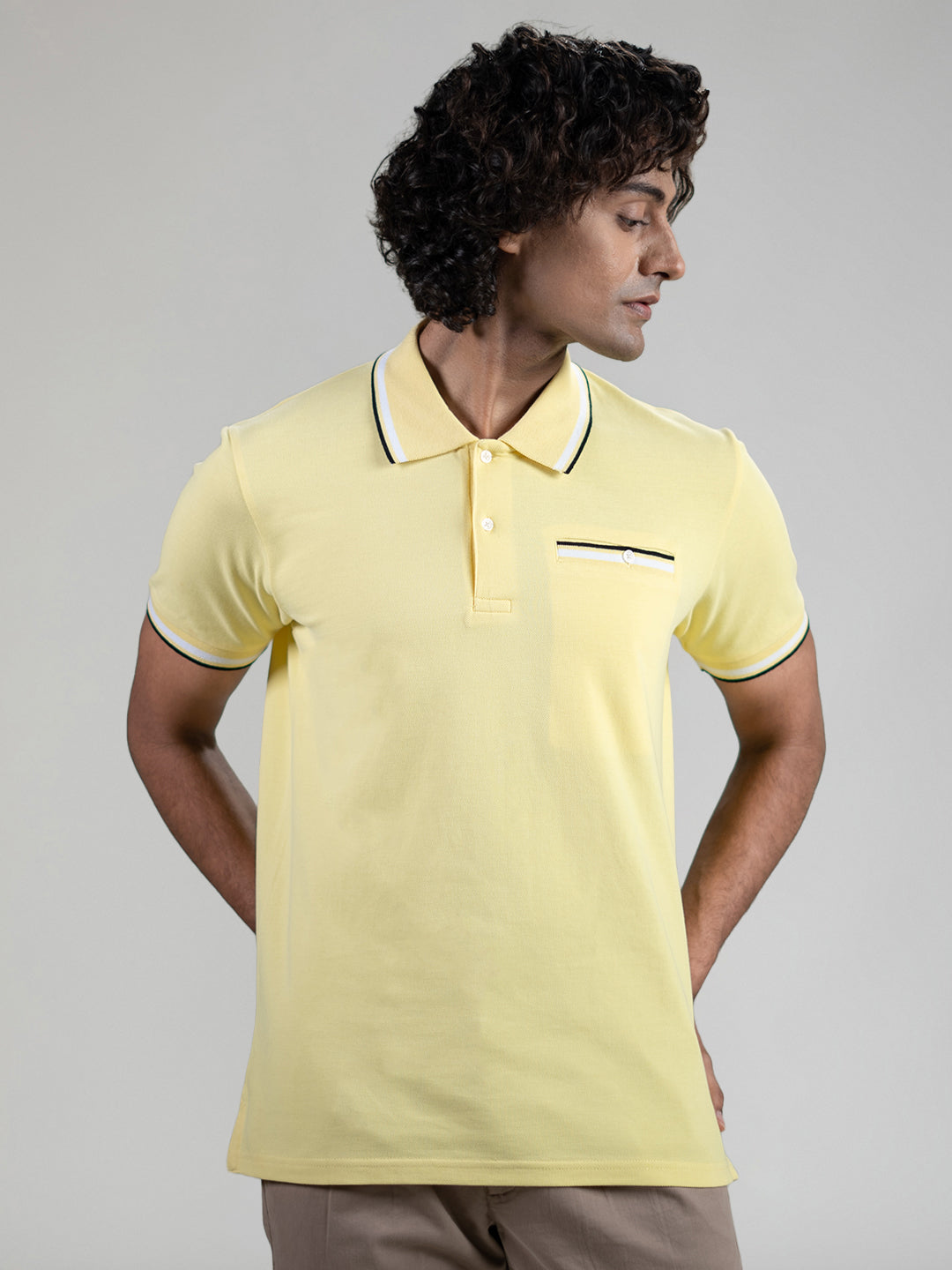 Pure Cotton Polo in Lemonade