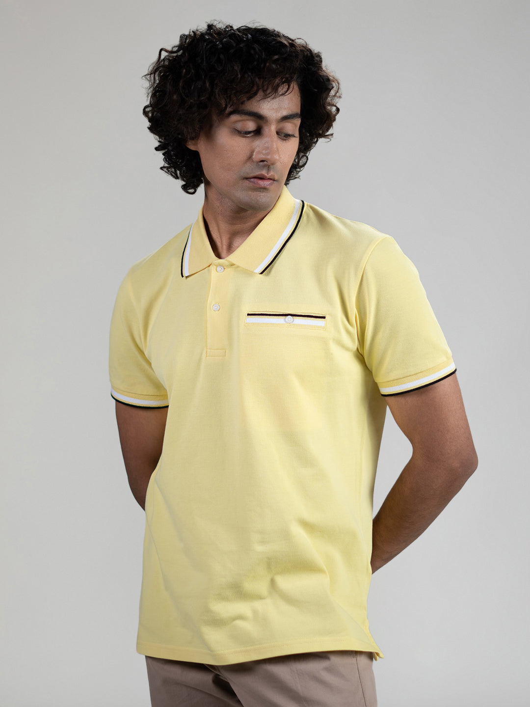 Pure Cotton Polo in Lemonade