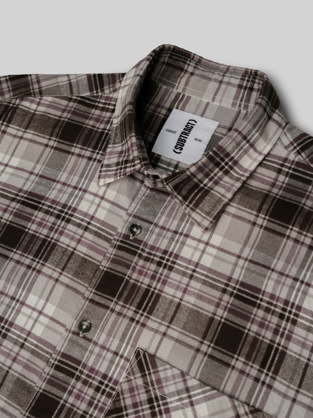 Cotton Checked Casual Shirt in Wine - Comfort Fit