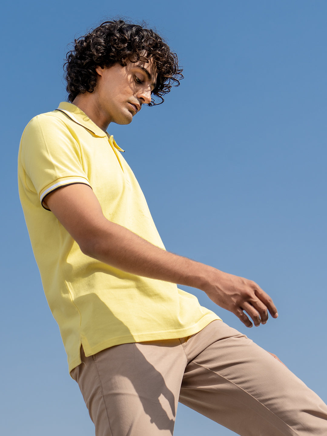 Pure Cotton Polo in Lemonade