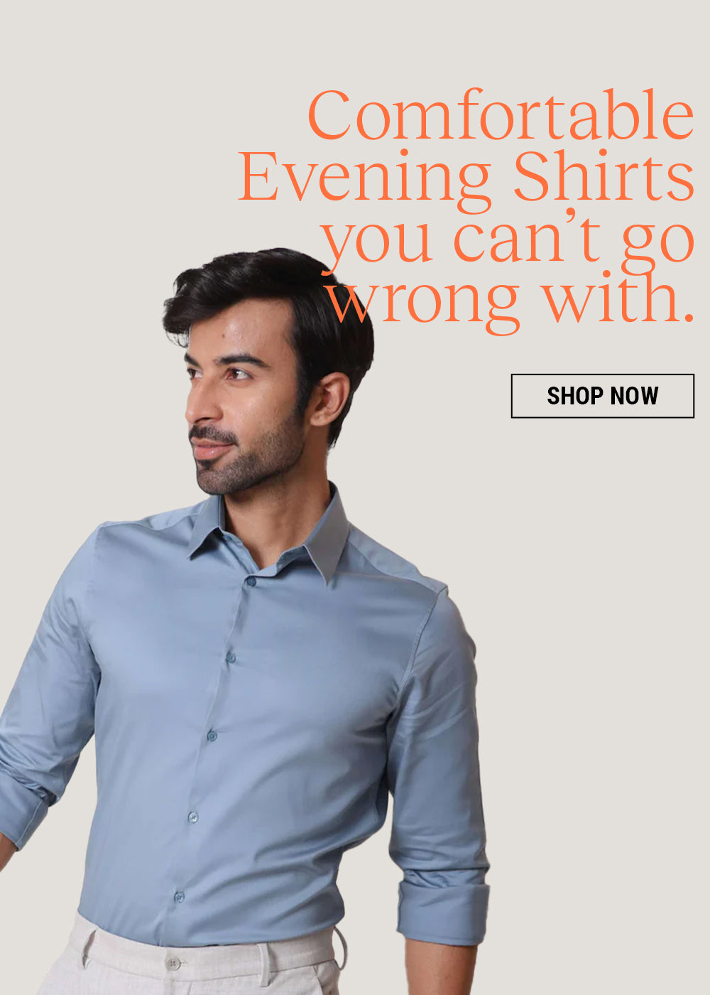 Light blue men's evening shirt