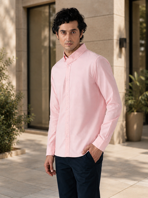 OxfordFlex™ Shirt in Salmon Pink- Slim Fit