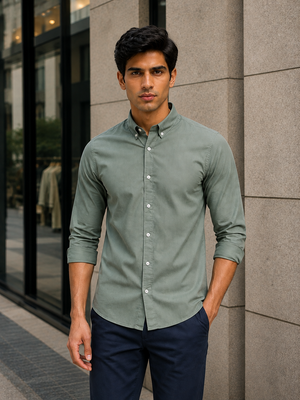 OxfordFlex™ Shirt in Seawood -Slim Fit