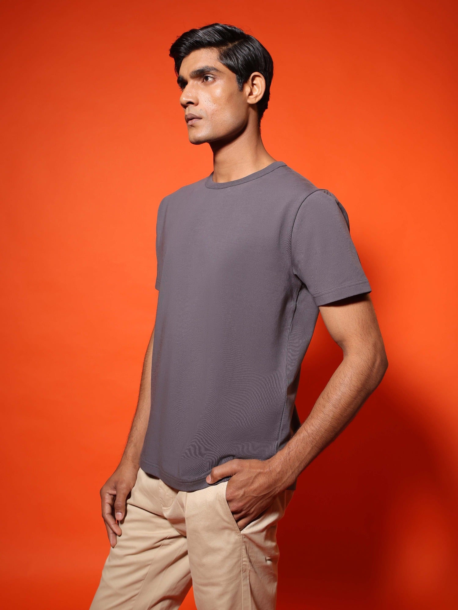 4-Way Stretch T-Shirt in Dark Grey