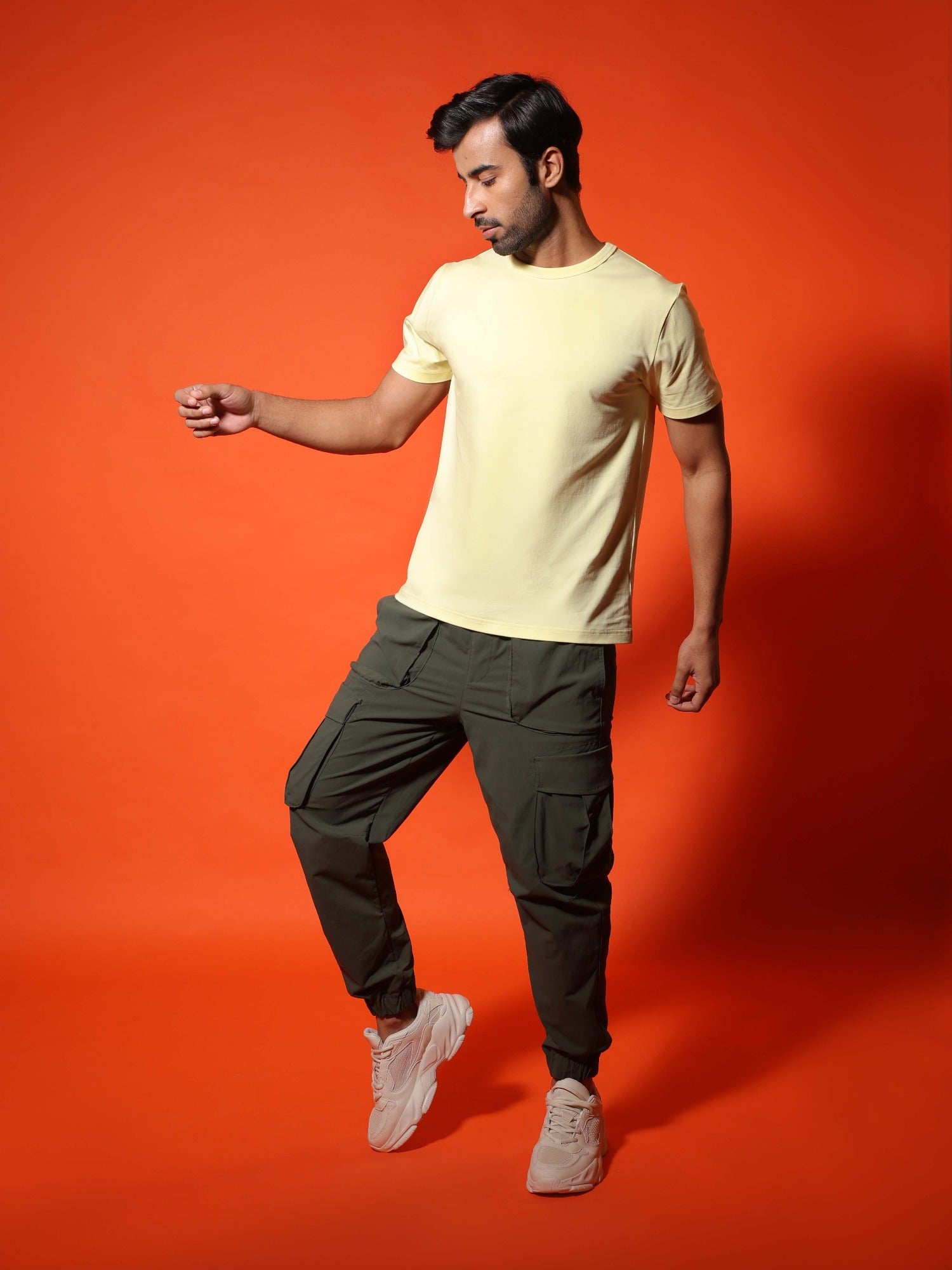 4-Way Stretch T-Shirt in Lemon Yellow