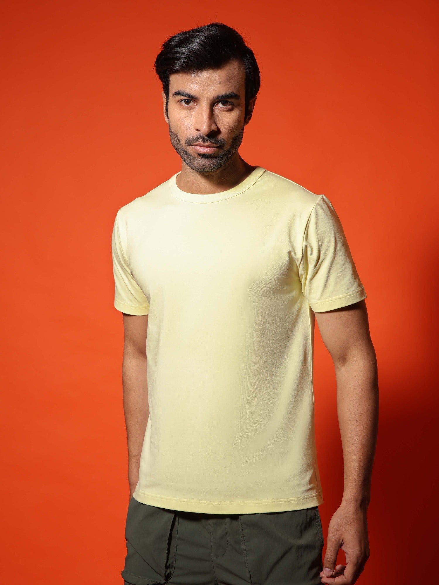 4-Way Stretch T-Shirt in Lemon Yellow