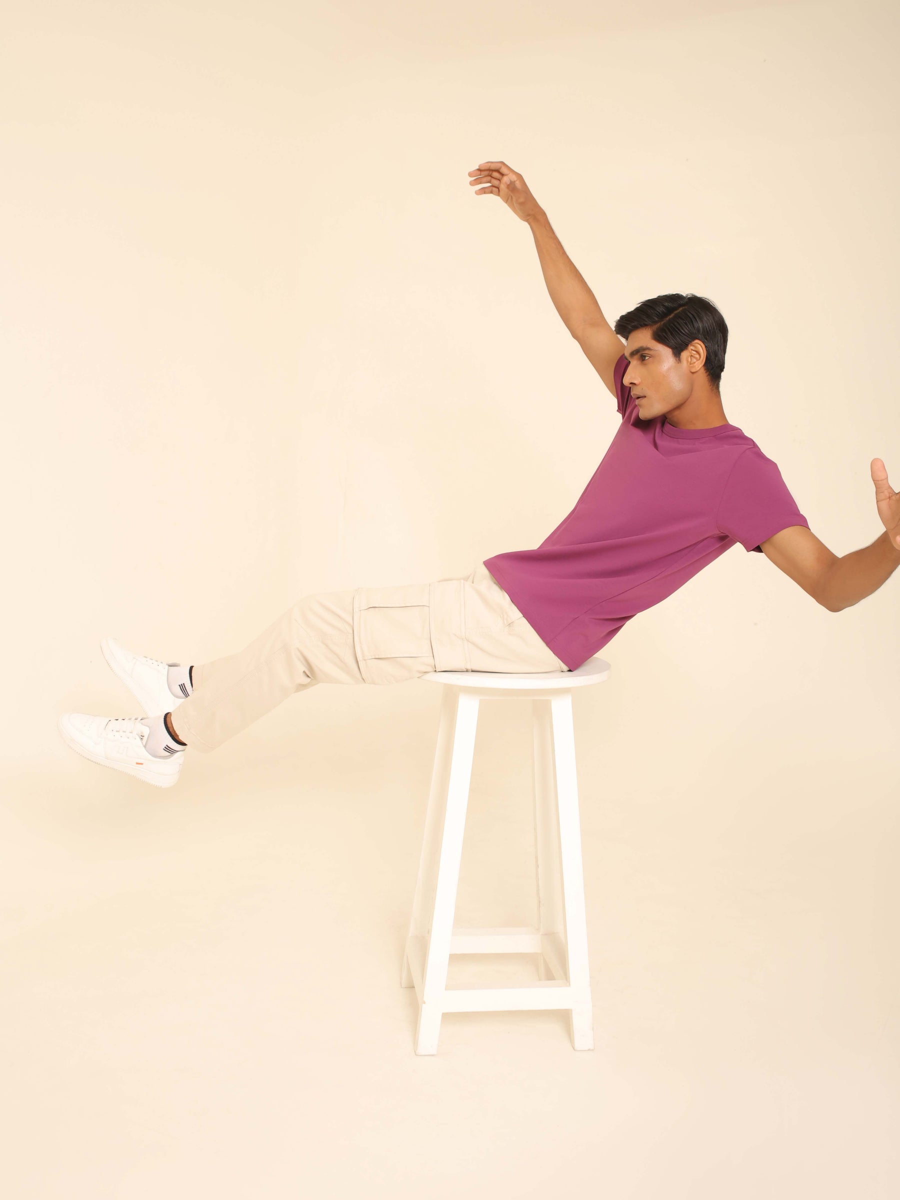 4-Way Stretch T-Shirt in Purple