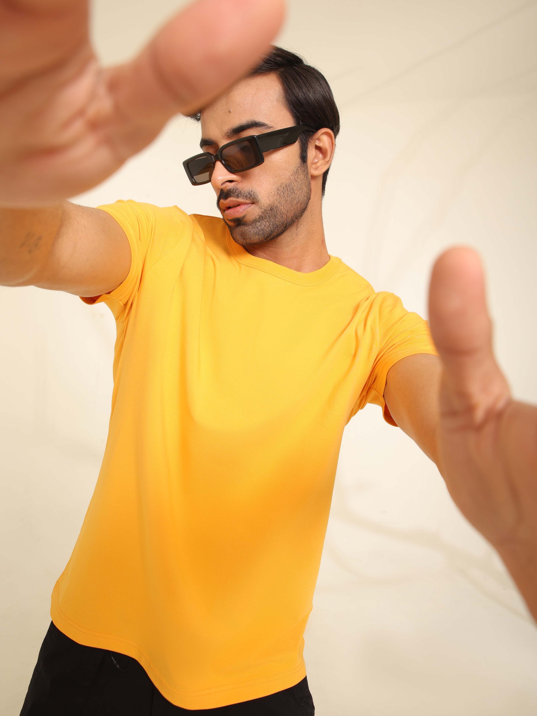 4-Way Stretch T-Shirt in Marigold
