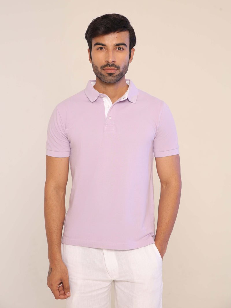 Organic Cotton Polo in Lilac