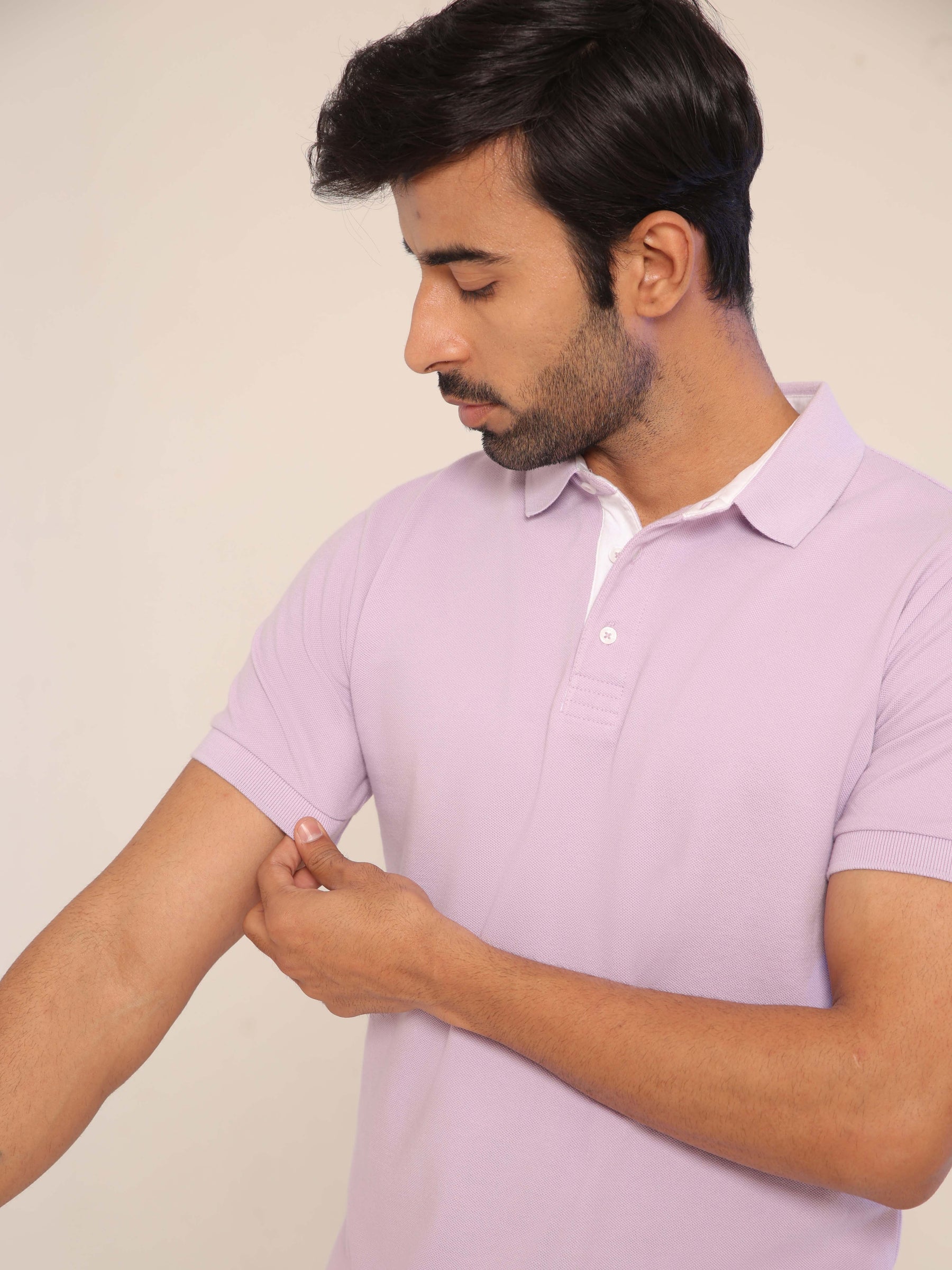 Organic Cotton Polo in Lilac