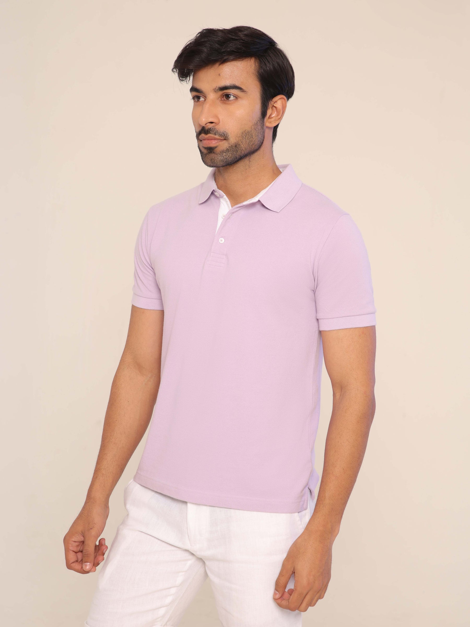 Organic Cotton Polo in Lilac