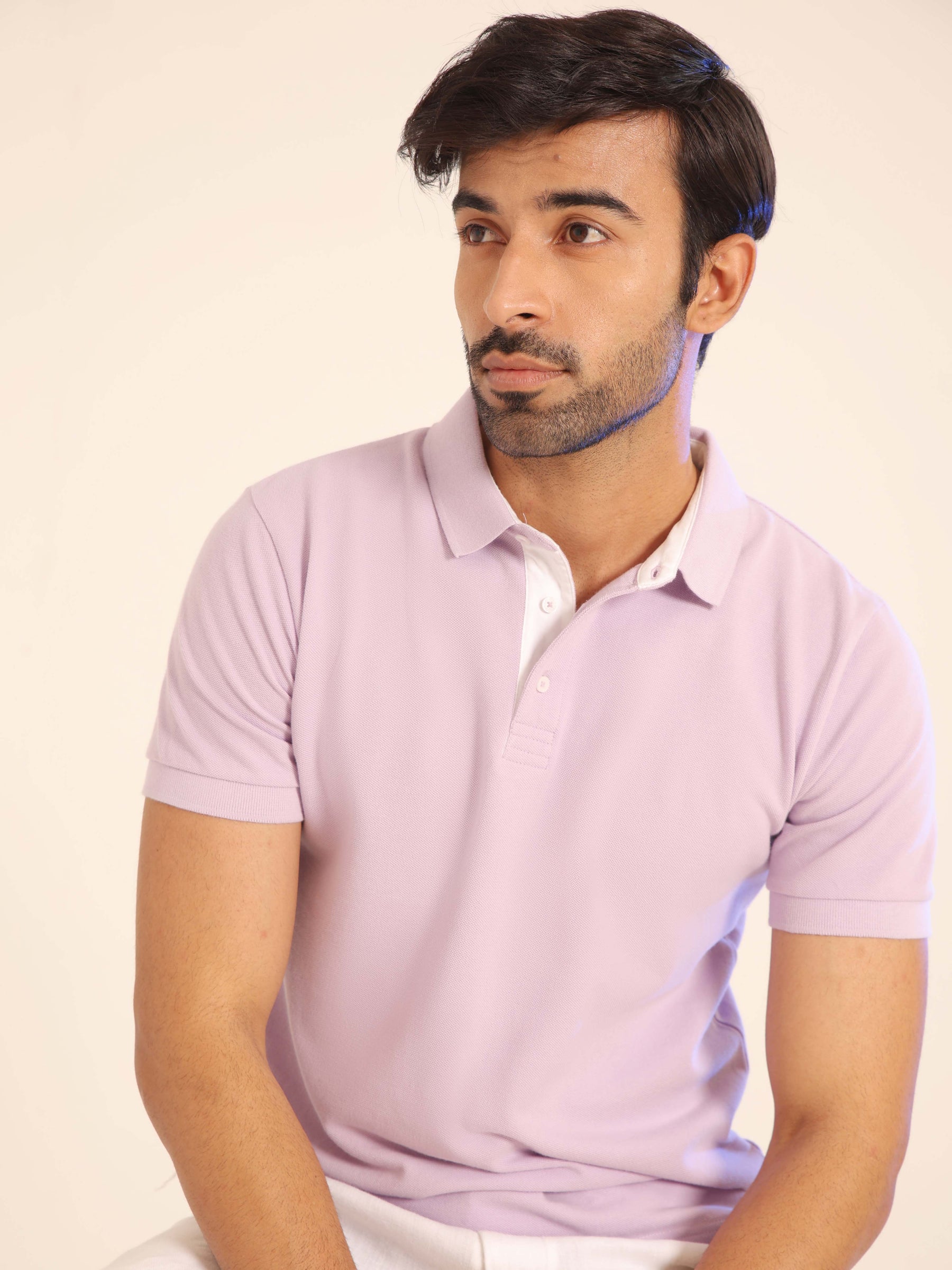 Organic Cotton Polo in Lilac
