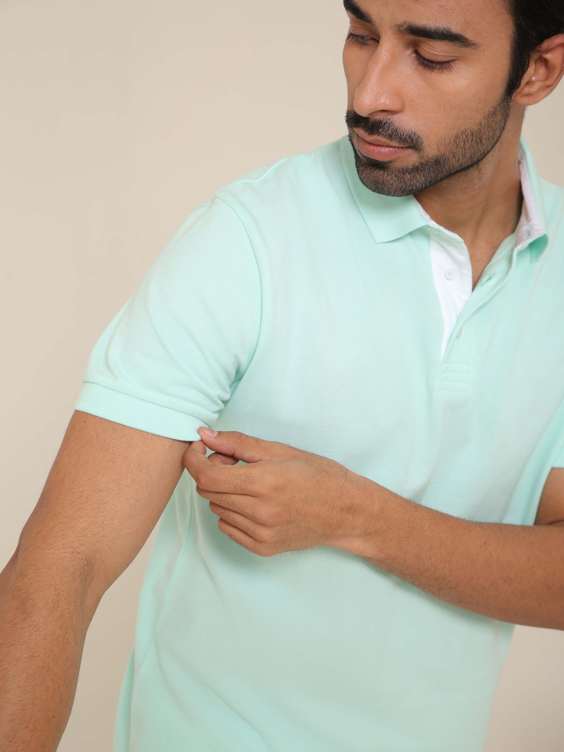 Organic Cotton Polo in Ice Green