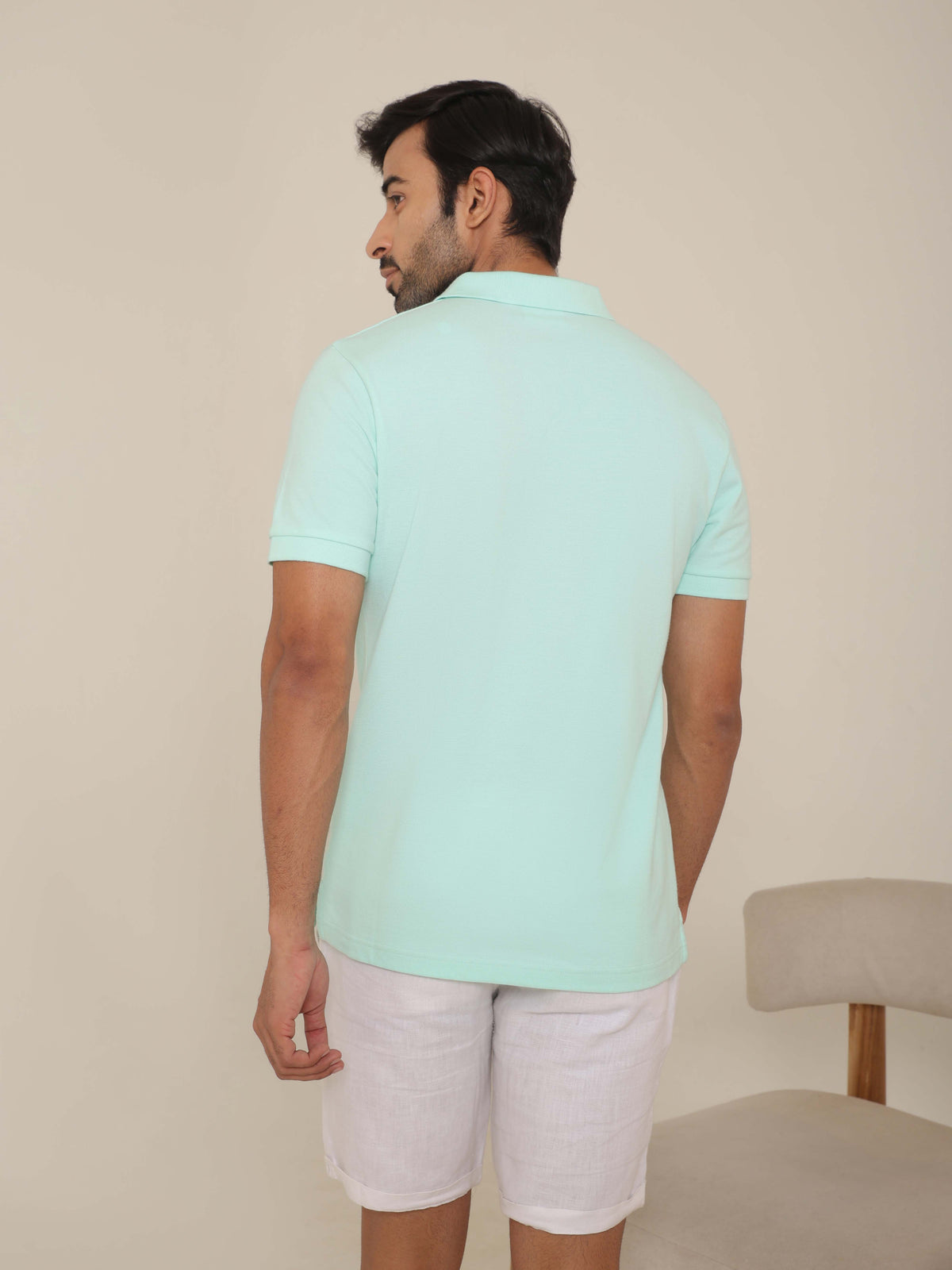 Organic Cotton Polo in Ice Green