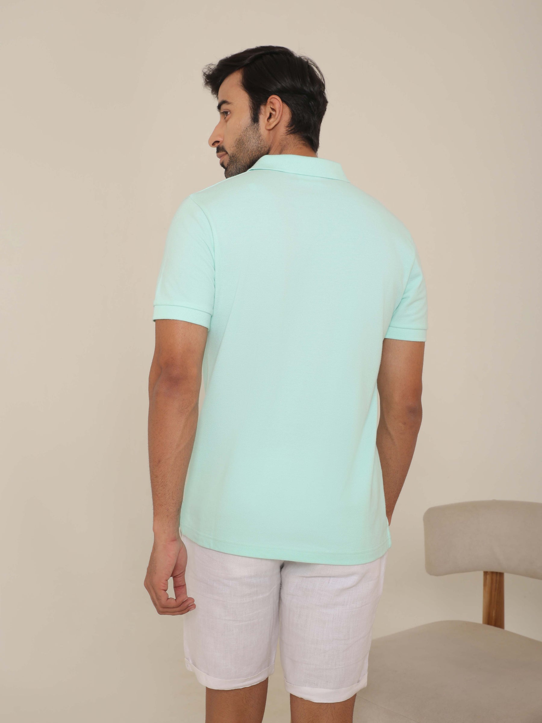 Organic Cotton Polo in Ice Green