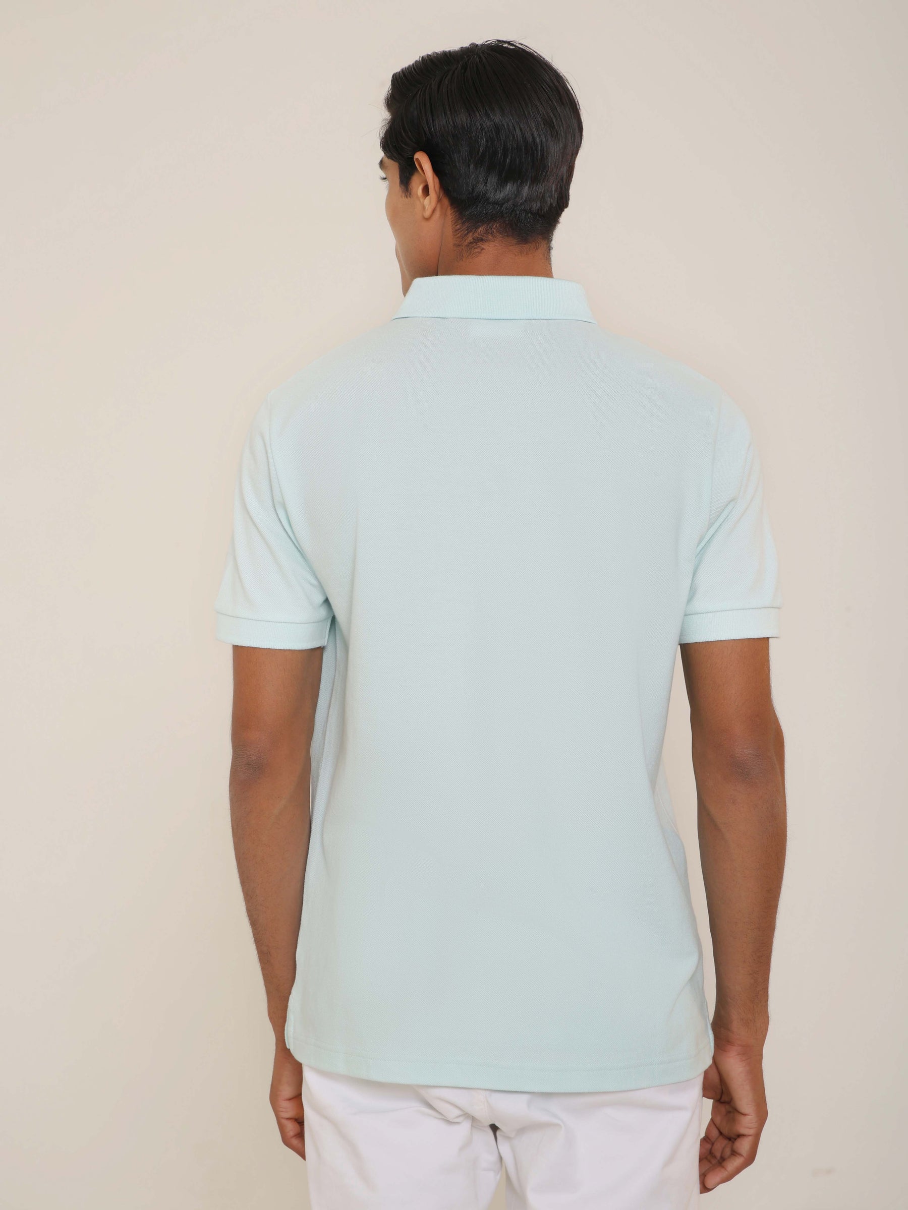 Organic Cotton Polo in Ice Blue