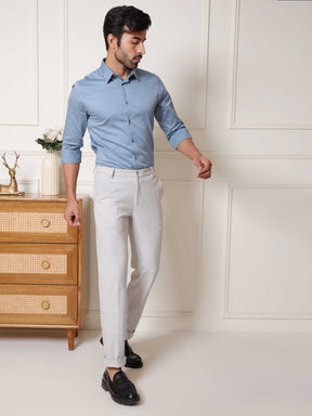 Flex Waist 4-Way Stretch Formal Trousers in Lunar Grey - Slim Fit