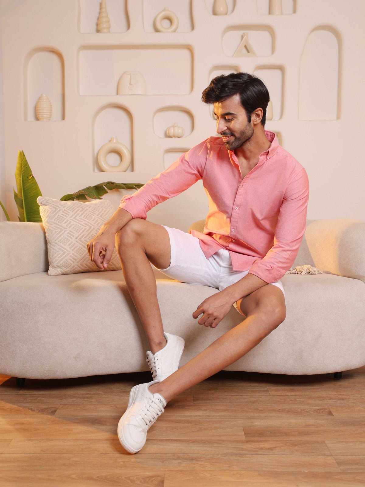 OxfordFlex™ Shirt in Light Red - Slim Fit