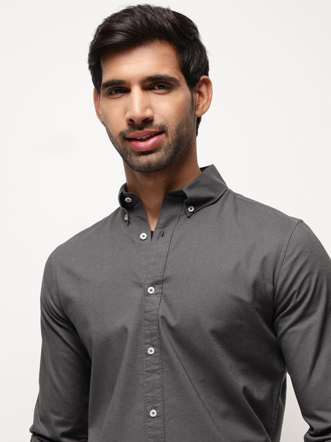 OxfordFlex™ Shirt in Graphite-Slim Fit
