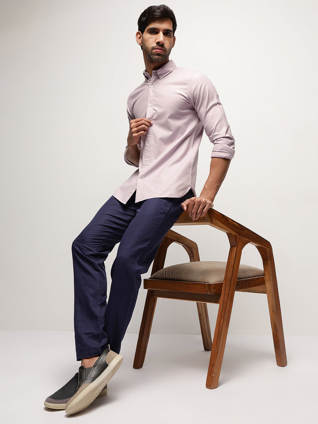 OxfordFlex™ Shirt in Purple Ash -Slim Fit