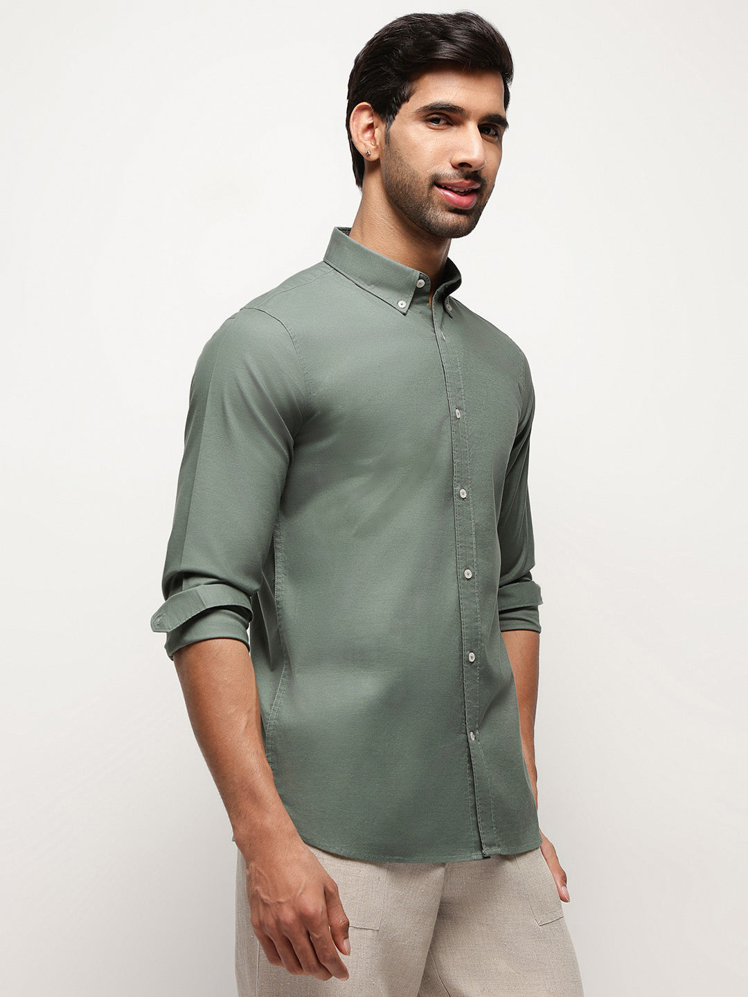 OxfordFlex™ Shirt in Seawood -Slim Fit