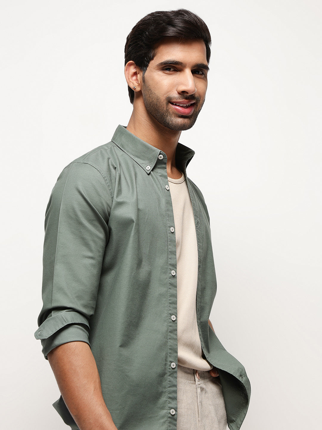 OxfordFlex™ Shirt in Seawood -Slim Fit