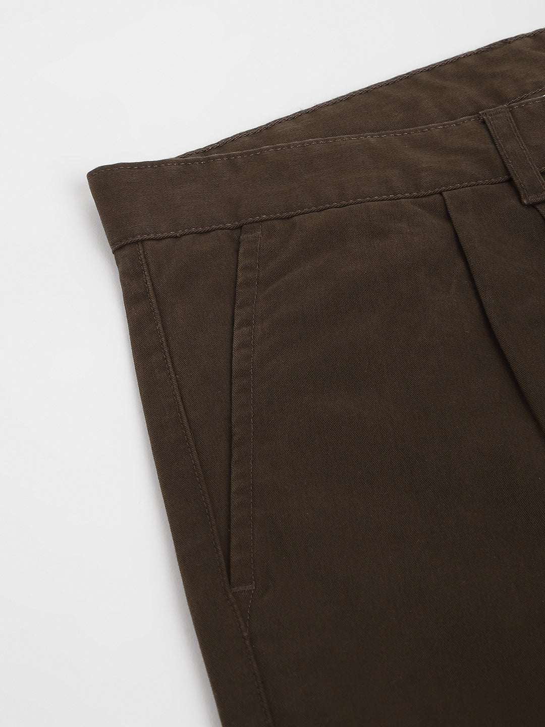 2 Way Stretch Pleated Chinos in Chocolate Brown- Comfort Fit