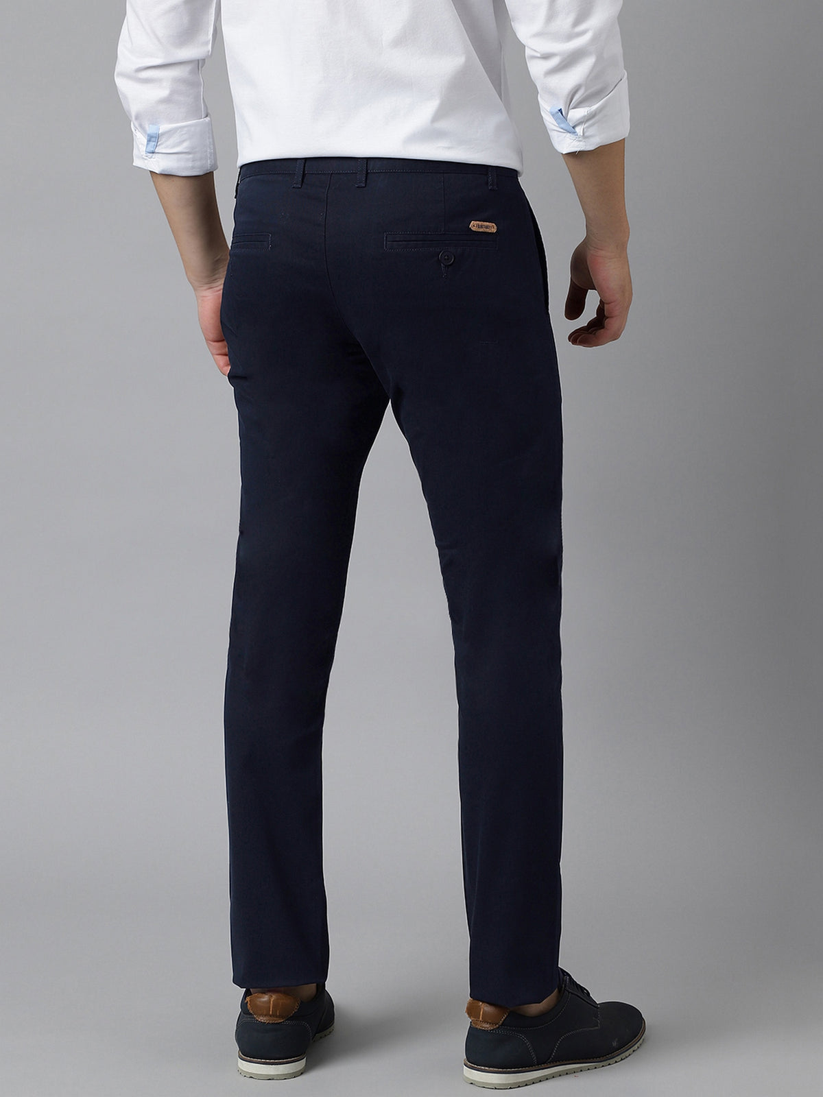 2 Way Stretch Chinos in Navy Blue- Slim Fit