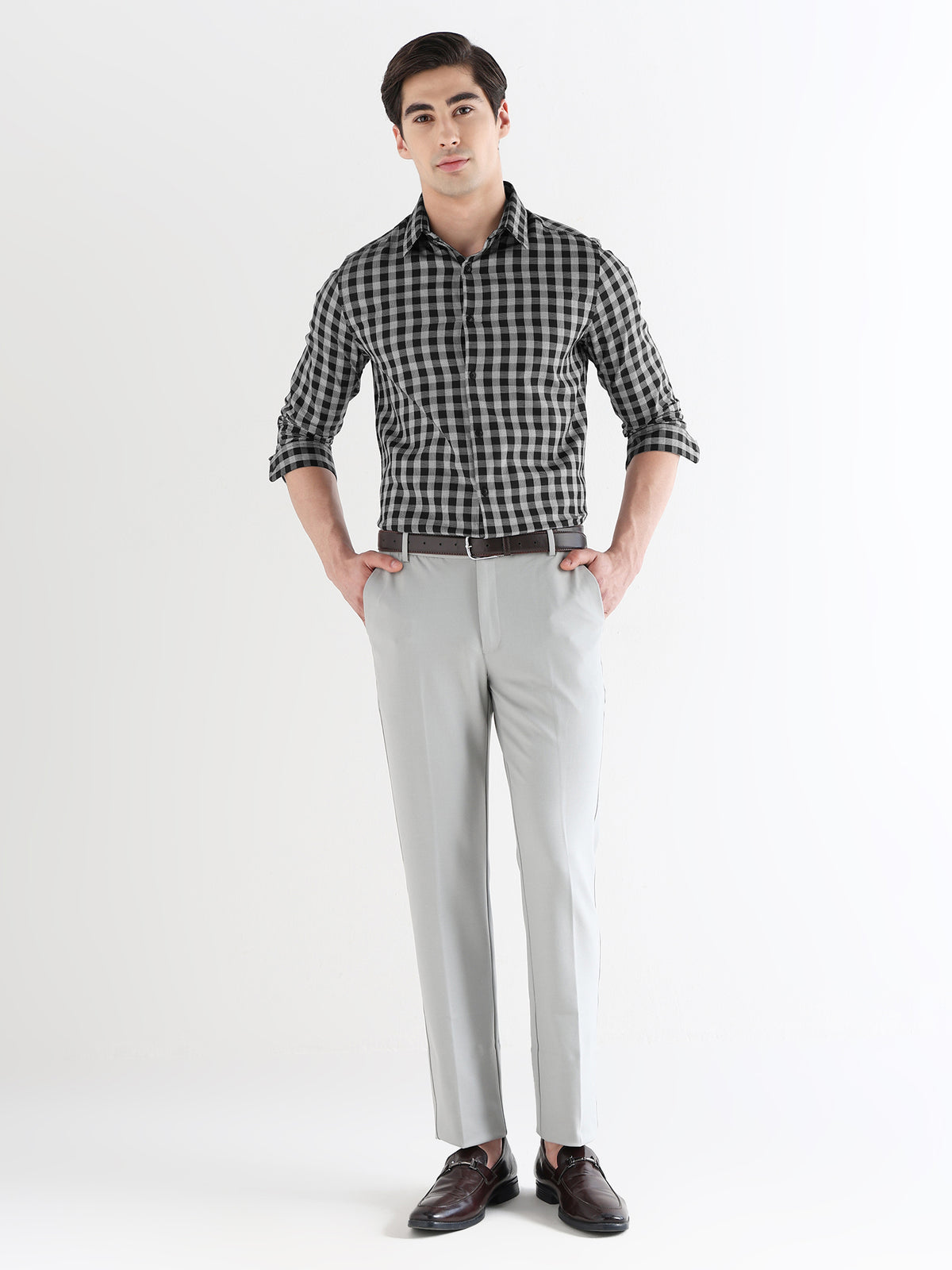 Men Slim Fit Pure Cotton Checked Formal Shirt