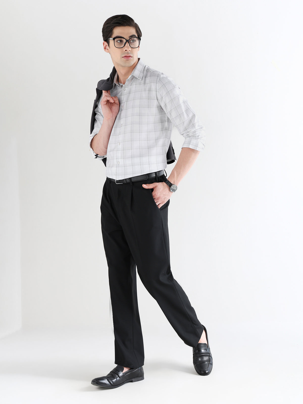Men Slim Fit Pure Cotton Checked Formal Shirt