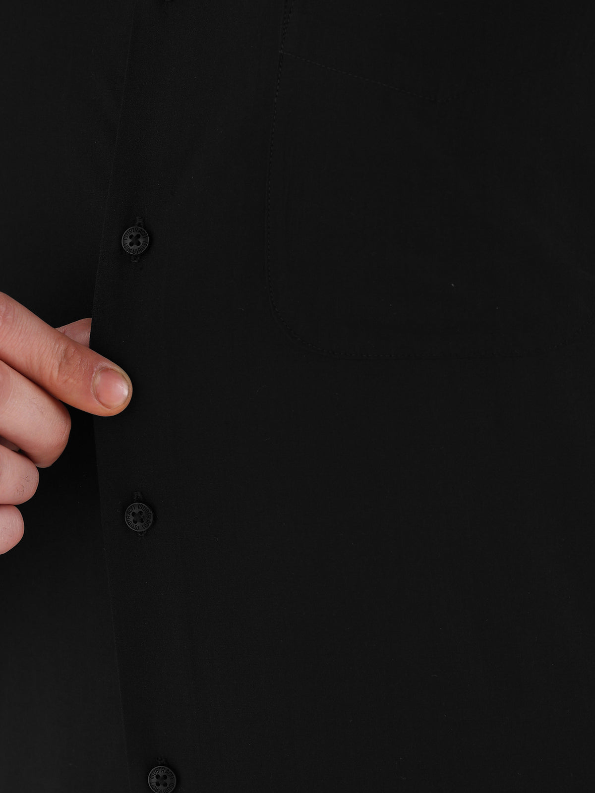 Extra Soft Solid Formal Shirt in Black - Slim Fit