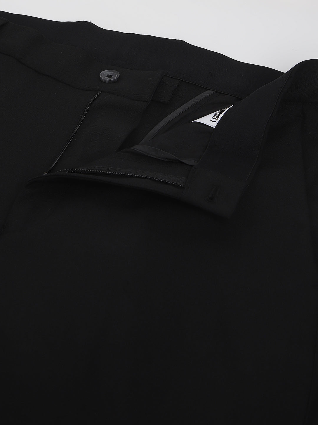 Flex Waist 4-Way Stretch Formal Trousers in Black- Slim Fit