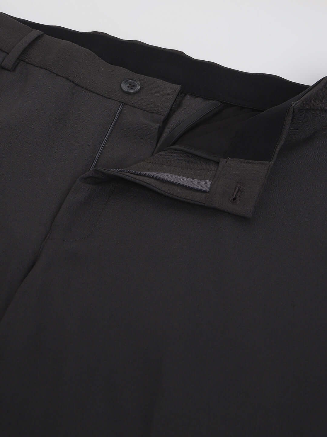 Flex Waist 4-Way Stretch Formal Trousers in Charcoal Grey- Slim Fit