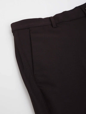 Flex Waist 4-Way Stretch Formal Trousers in Dark Wine- Slim Fit