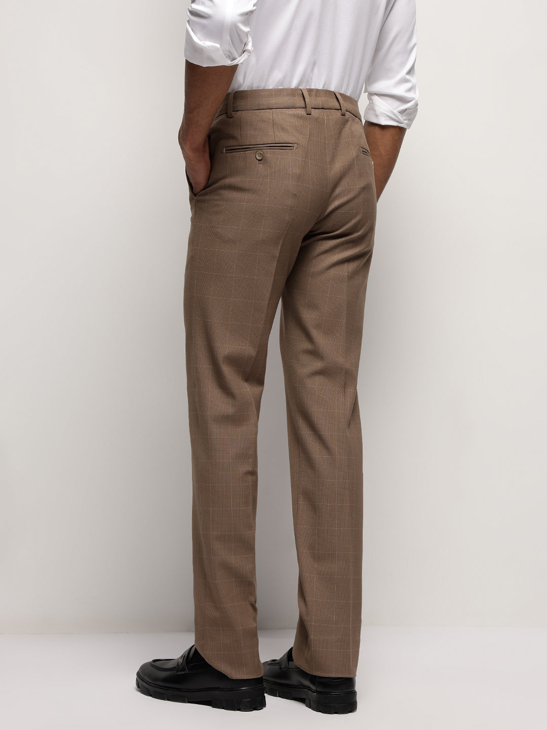 MoveLite™ Checked Trousers in Brown