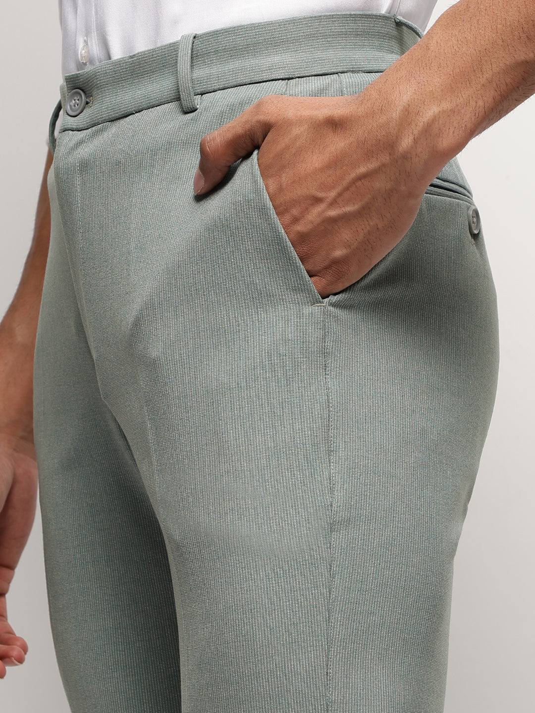 MoveLite™ Striped Trousers in Light Green