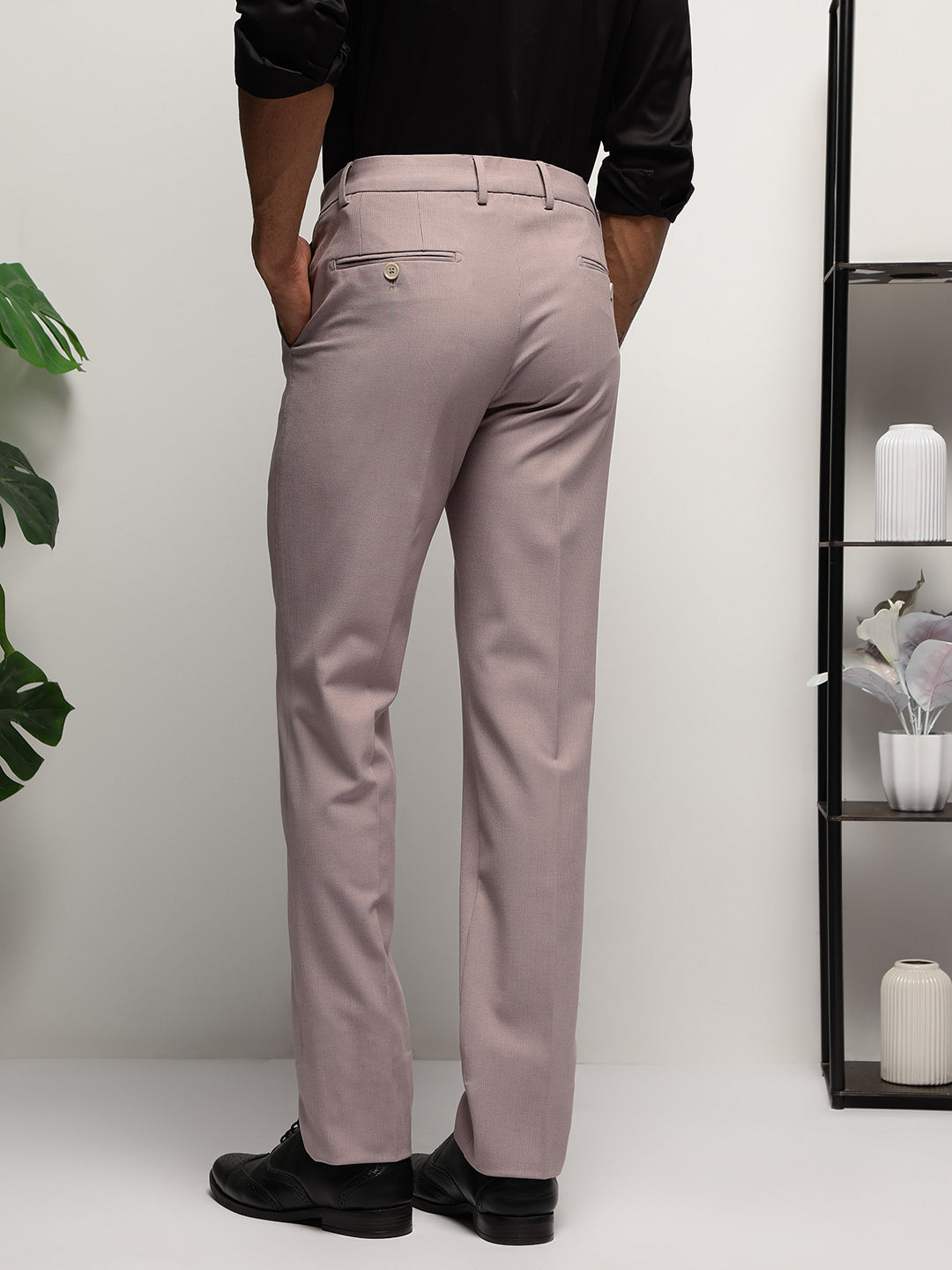 MoveLite™ Striped Trousers in Light Mauve