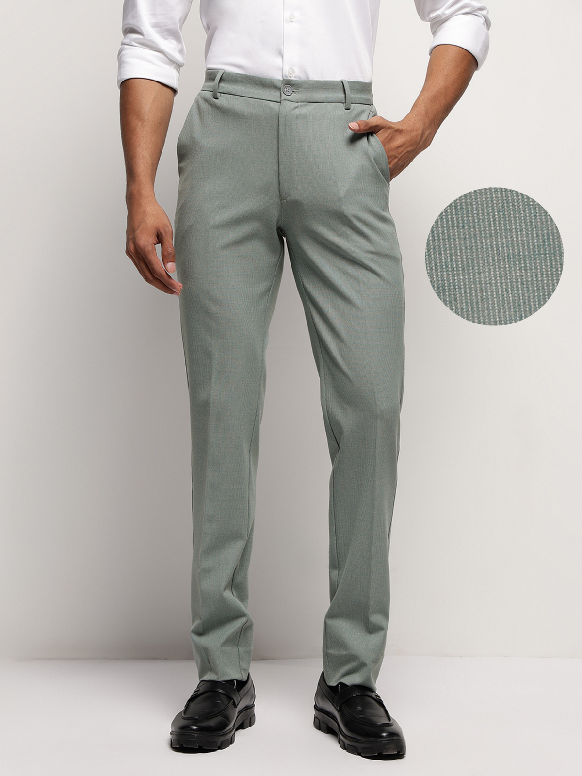 MoveLite™ Striped Trousers in Light Green