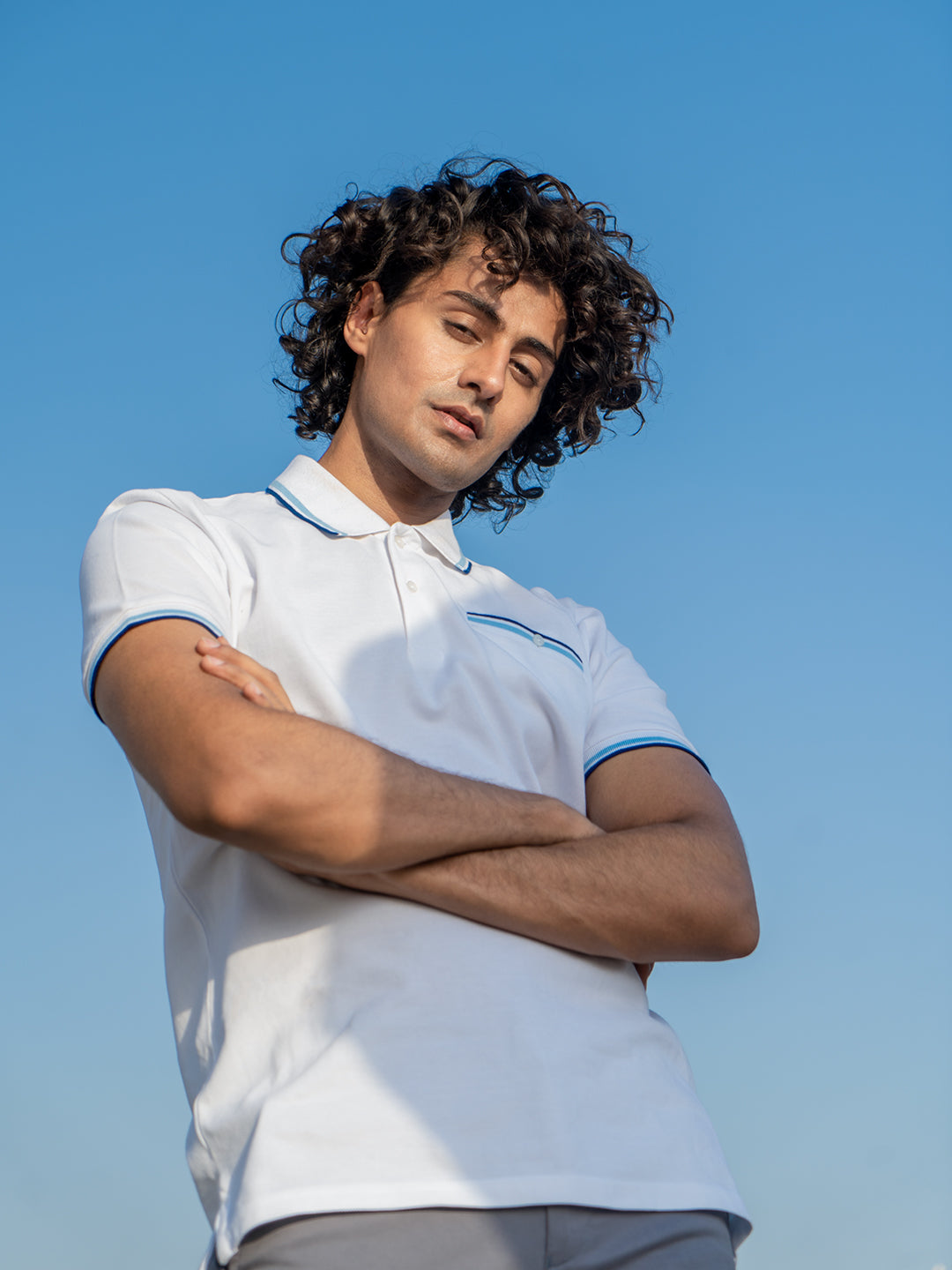 Pure Cotton Polo in Arctic White
