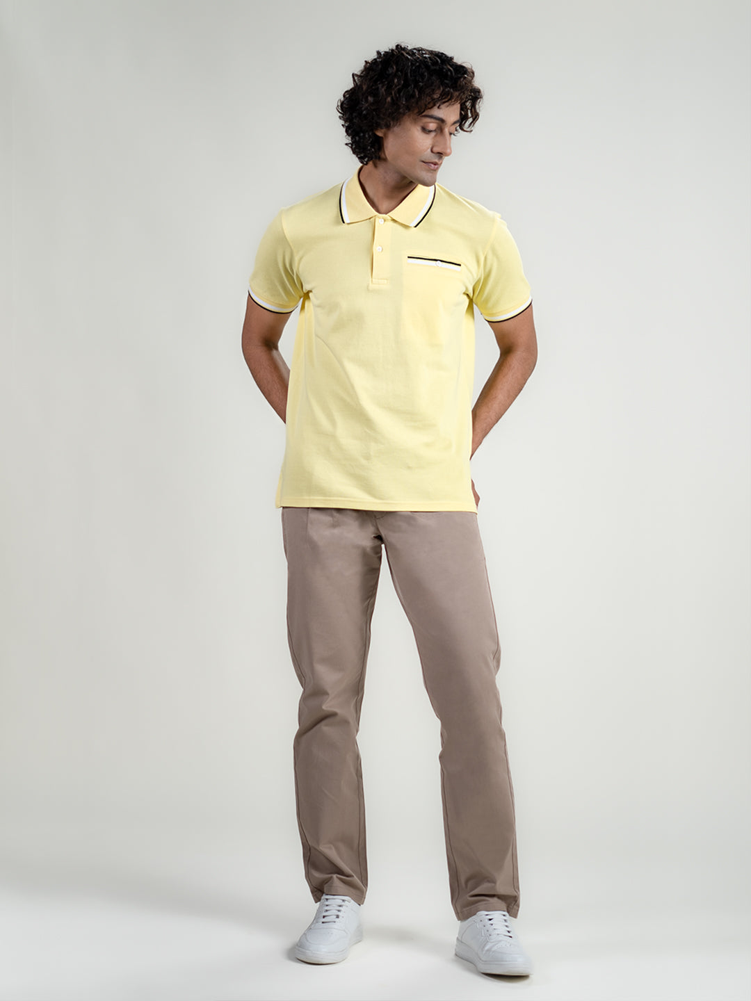 Pure Cotton Polo in Lemonade