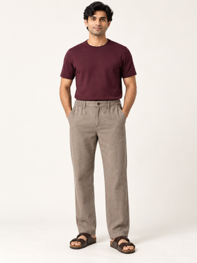 Cotton Linen Casual Pants in Khaki