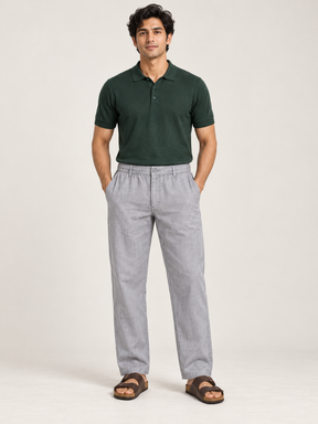 Cotton Linen Casual Pants in Grey