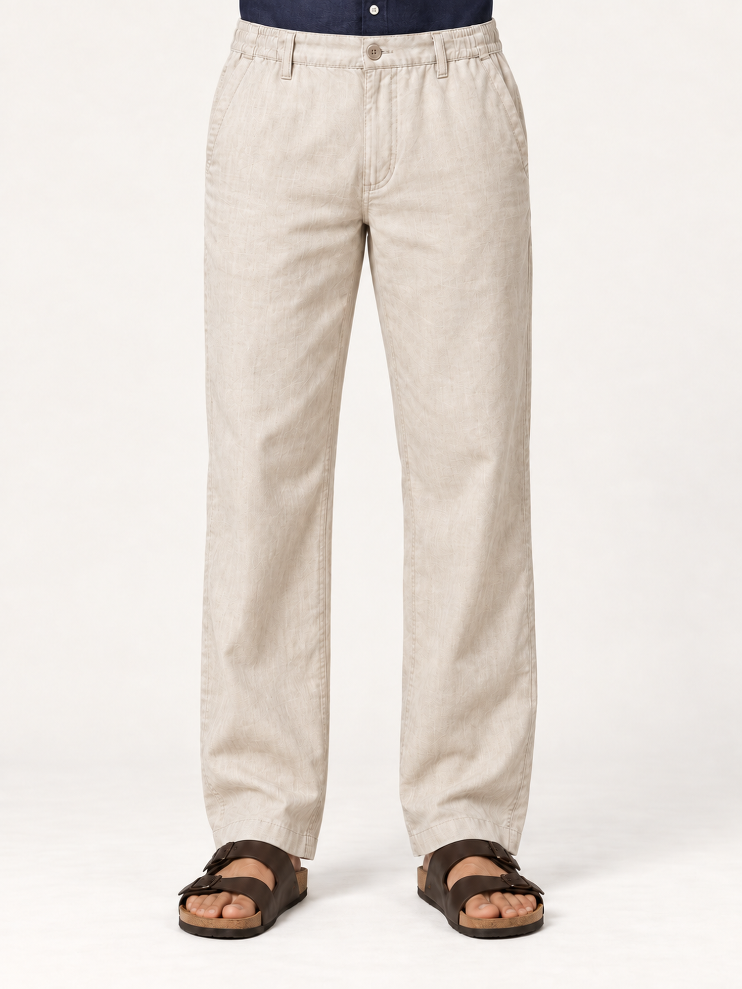 Cotton Linen Casual Pants in Beige