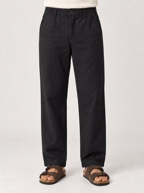 Cotton Linen Casual Pants in Black
