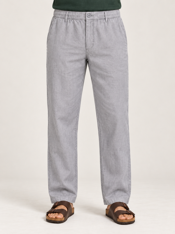 Cotton Linen Casual Pants in Grey